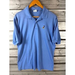 Vintage 80s Disney Mickey Mouse Shirt Mens M Blue Short Sleeve Polo Logo USA